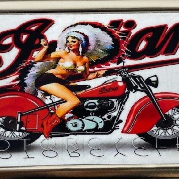 Cigarette Case Motorcycle Pinup Girl for 100's Cigarettes - Picture 1 of 1